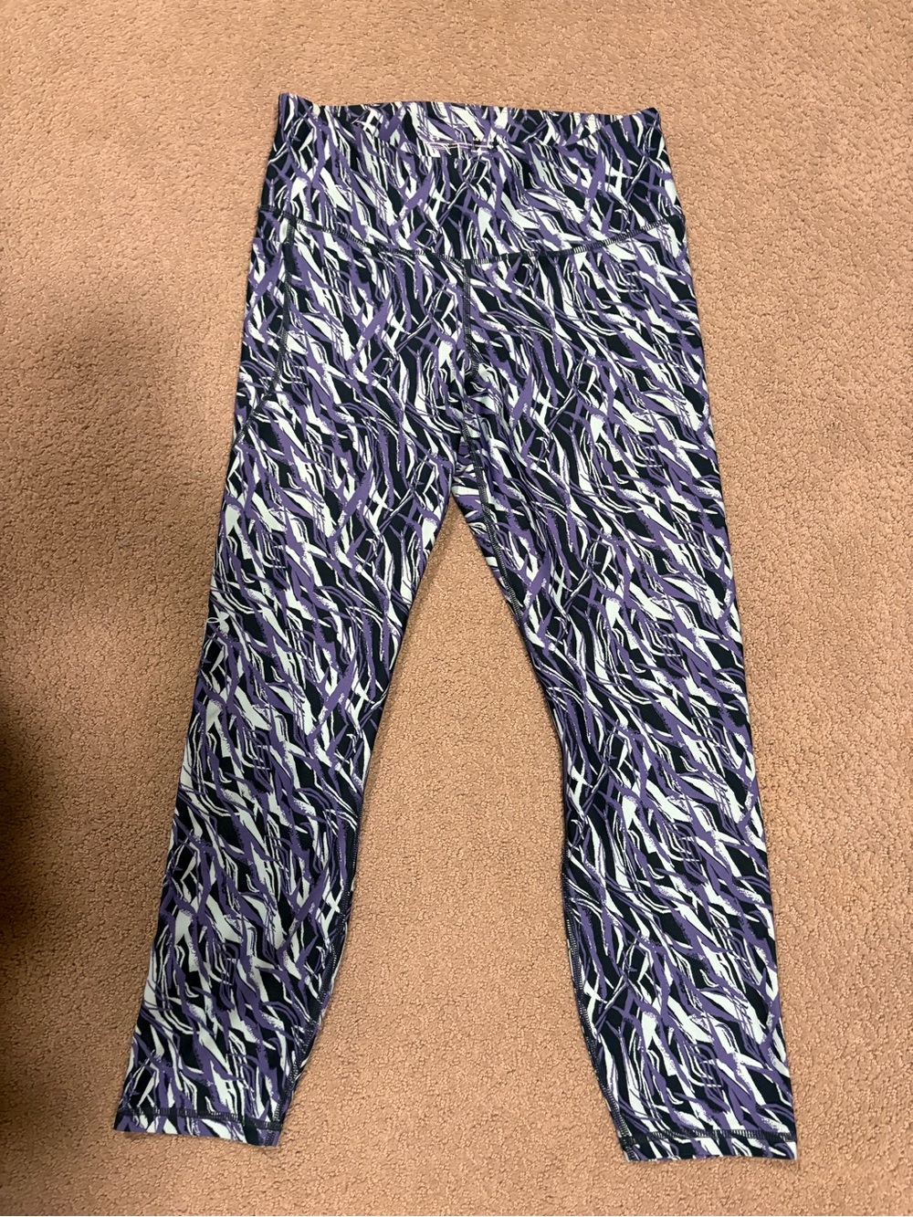 Under Armour Purple, Light Aqua and Black Abstract Capri Leggings